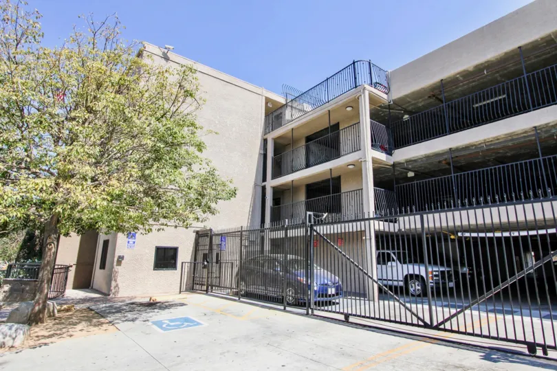 The gate for parking at Sea Gate Village in Long Beach, California