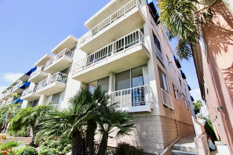 The sliding glass doors on the balconies of Sea Isle Landing