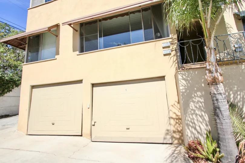 The garages at Shaw Condominiums for resident parking
