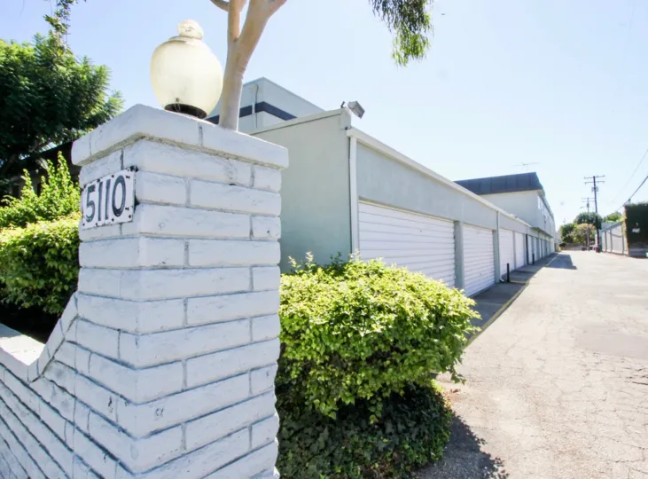 The drive into Sovereign Park Estates in Long Beach, California