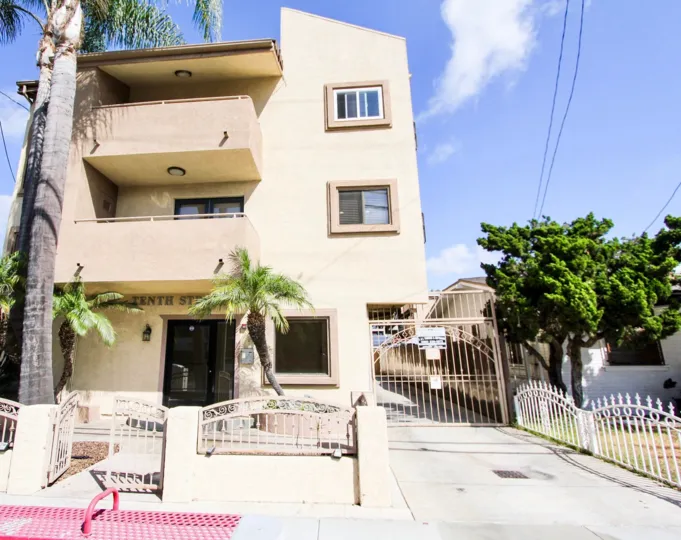 The balconies seen at Tenth Street East in Long Beach, California