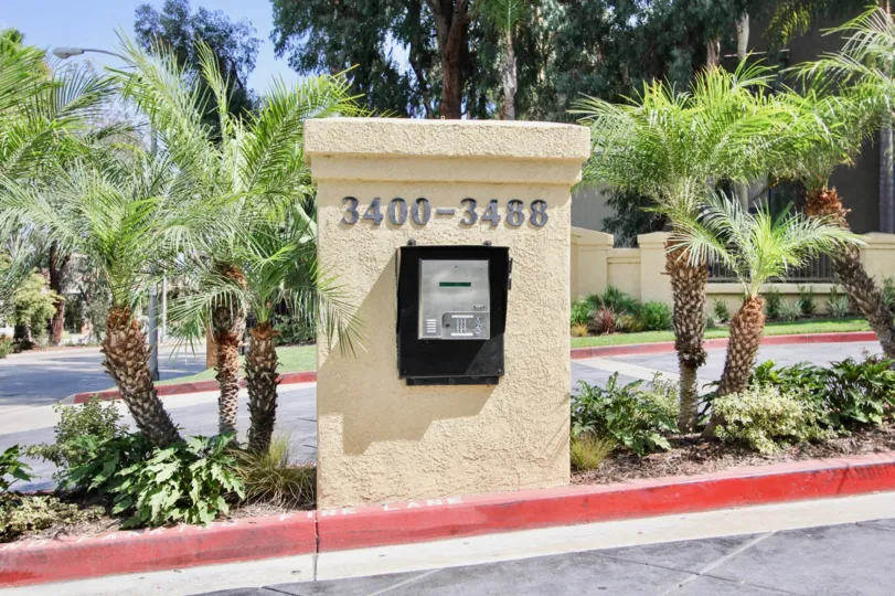 The addresses seen at the entrance into The Palms