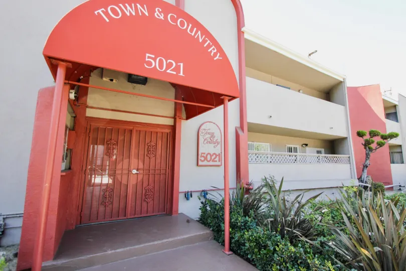 The Town & Country name above the entrance