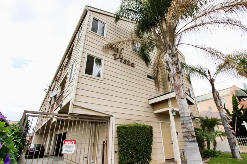 The Val Vista name on the building