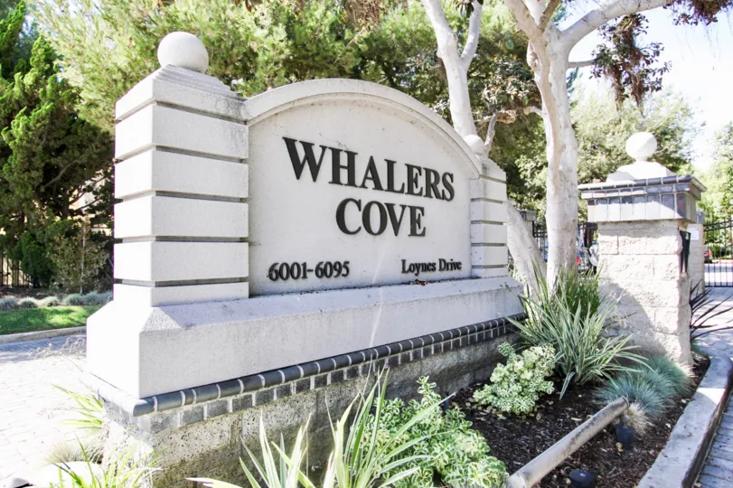 The sign into Whalers Cove at Long Beach, California