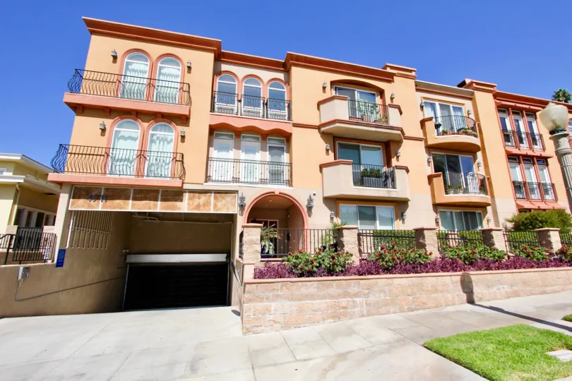 The sidewalk in front of Ambrose Villas