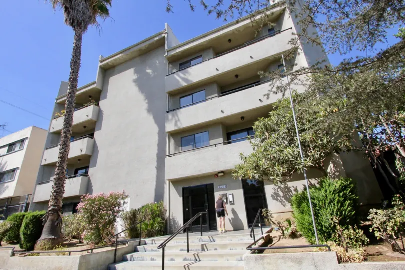 The stairs leading up to Fountain View Estates