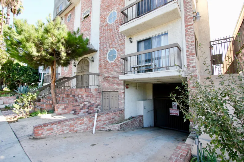 The driveway into Harvard Heights