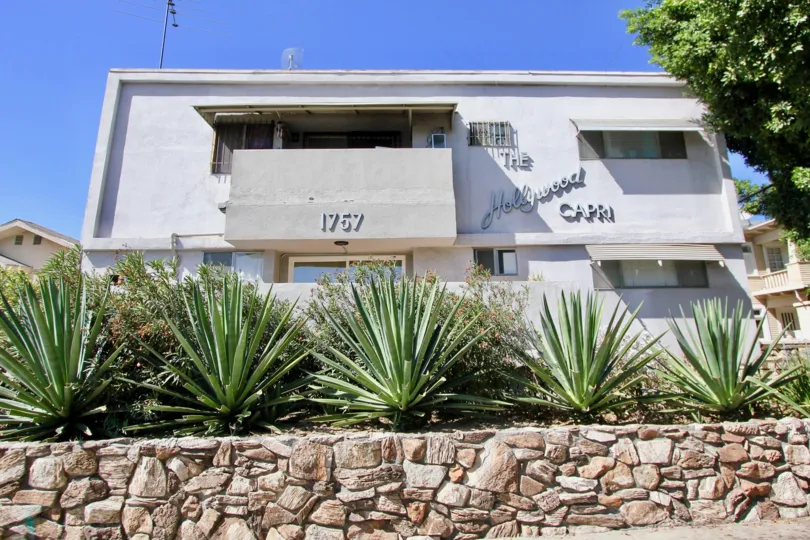 The address on the Hollywood Capri building