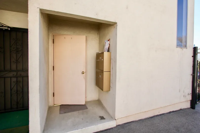 The mail area at Kenmore Capri in Los Feliz, California