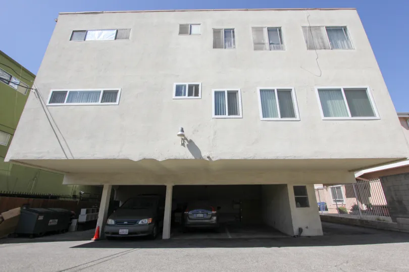 The garage under the Kenmore Capri building
