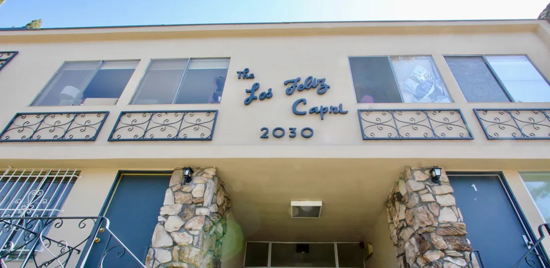 The name on the Los Feliz Capri building in Los Feliz, California