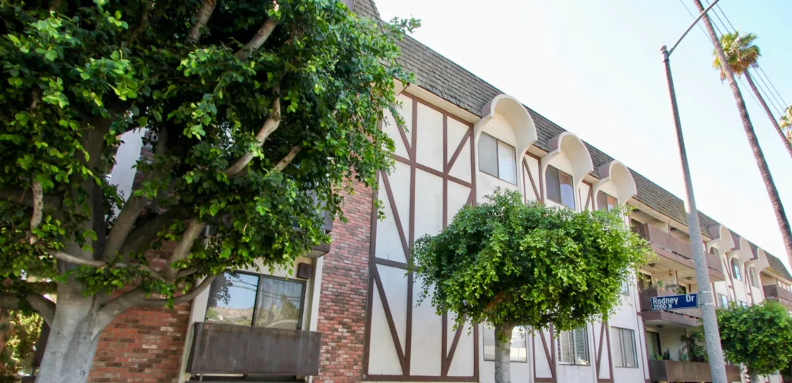 The trees around Los Feliz Condominiums