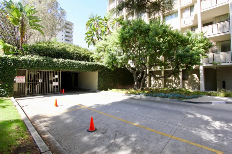 The garage for Los Feliz Towers residents in Los Feliz, California