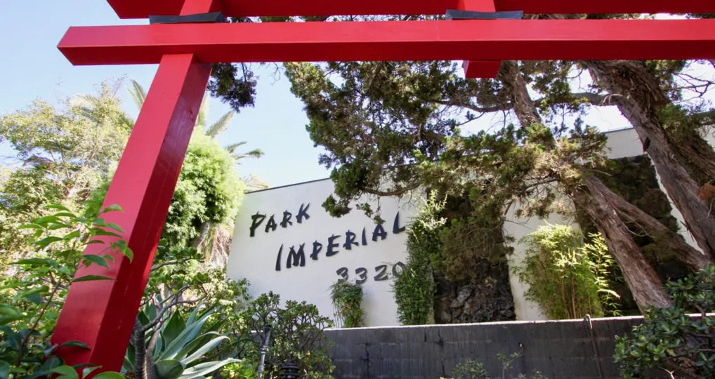 The Park Imperial name on the building in Los Feliz, California