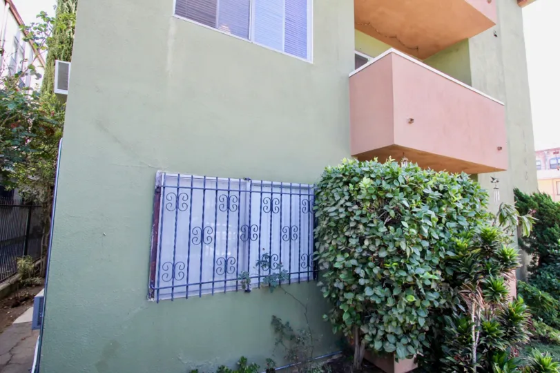 The hedges around The Kenmore Condos