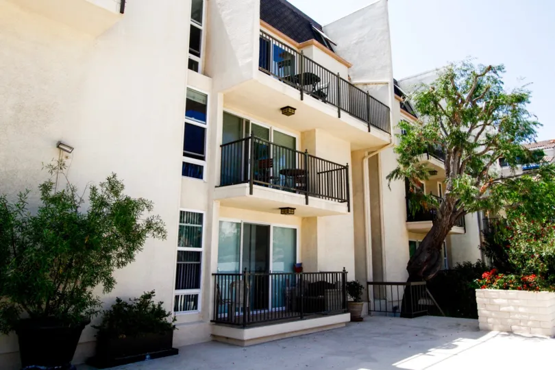 The balconies seen at the Malibu Canyon Village