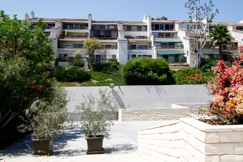 The landscaping around the Malibu Canyon Village in CA California