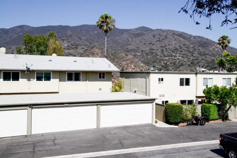 The garages for parking at Malibu West Pacifica