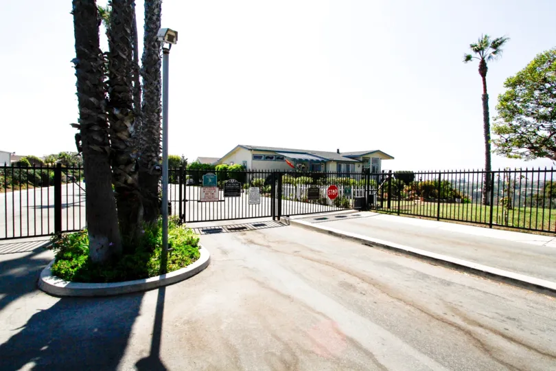 The drive into Point Dume Club in CA California