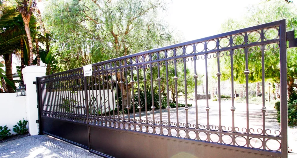 The gate at Portico at Malibu in CA California