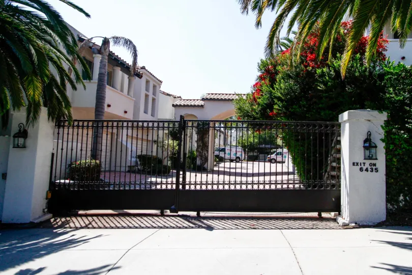The landscaping seen around the Portico at Malibu