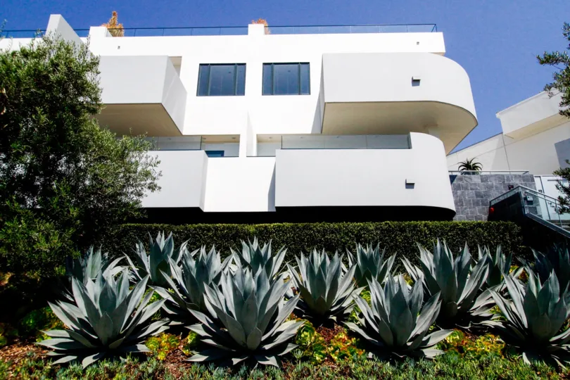 The landscaping at the Residences at Carbon Beach in CA California