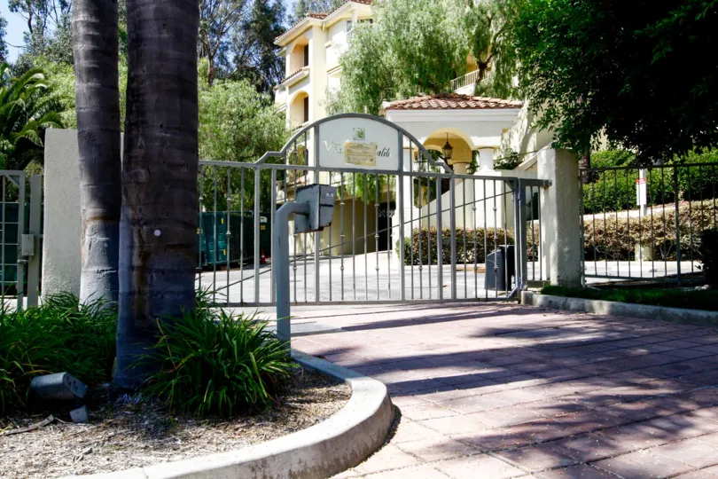 The gate into Villa Malibu in CA California