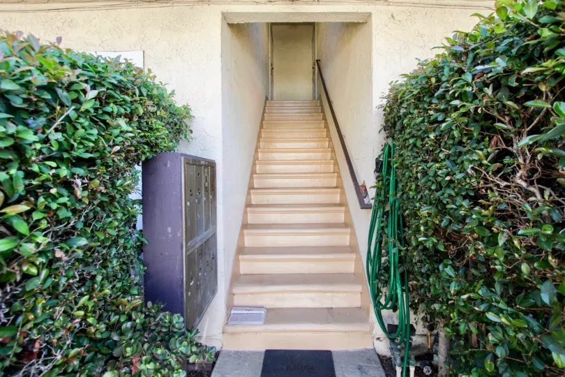 The stairs leading up to 11910 Avon Way