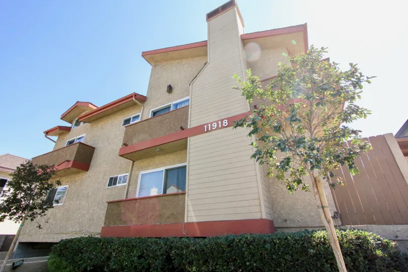 The address for 11918 Avon Way on the building
