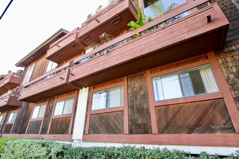 The windows in the building at 12602 Pacific Ave