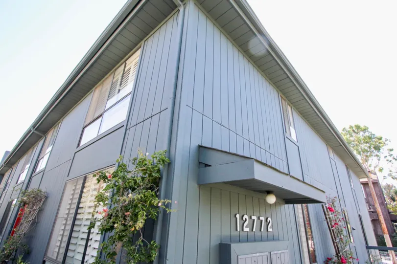 The address on the building at 12772 Pacific Ave