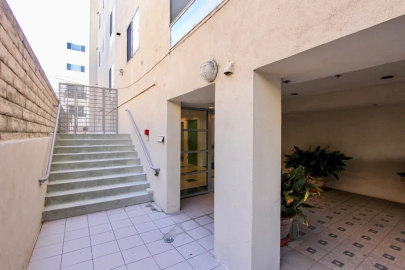 The stairs seen at Avon Way Condominiums