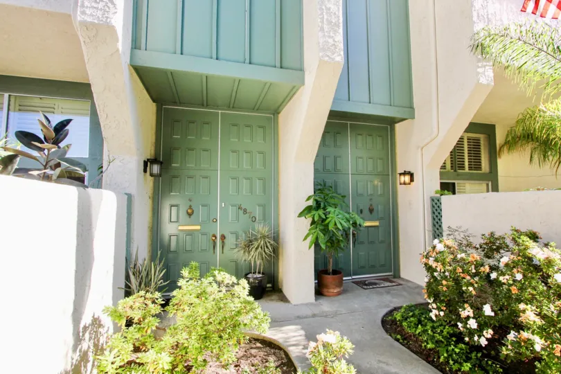 The doors into units at Casa De Marina