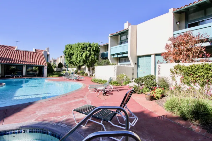The patio area at Casa De Marina in Mar Vista, California