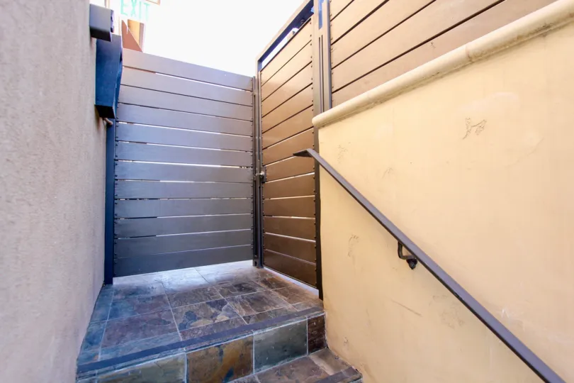 The stairs to the entrance into Federal Avenue Townhomes