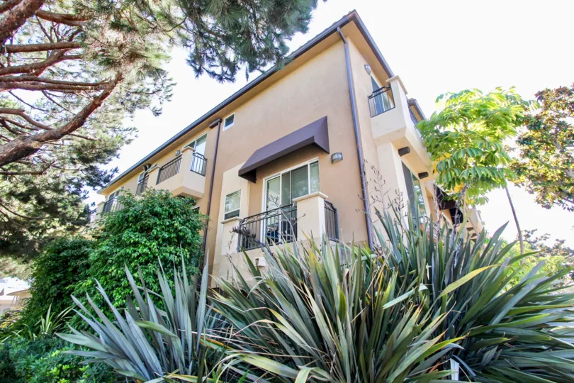 The balconies at Federal Avenue Townhomes in Mar Vista, California
