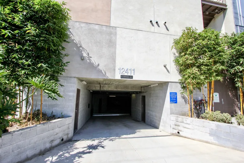 The garage for resident parking at Habitat Pacific