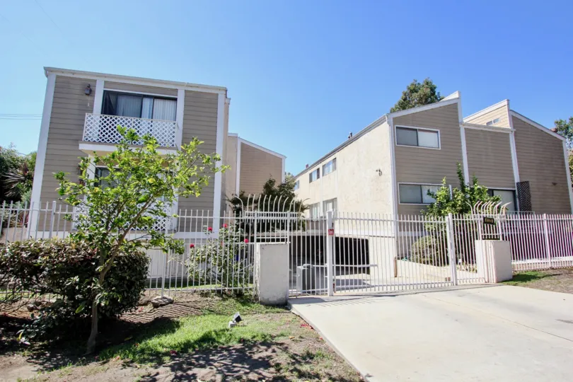 The gate into Mar Vista Townhomes in Mar Vista, California