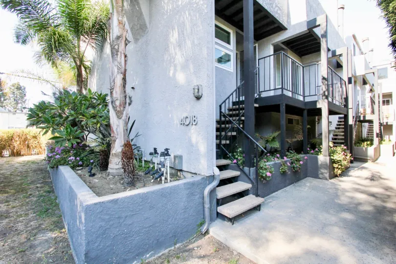 The stairs leading up to Marina East Townhomes