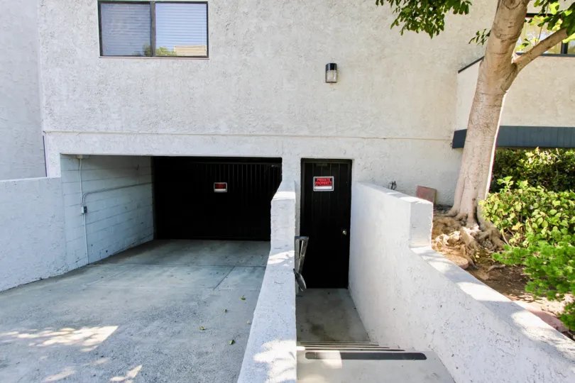 The parking entrance into Mitchell Townhomes in Mar Vista, California