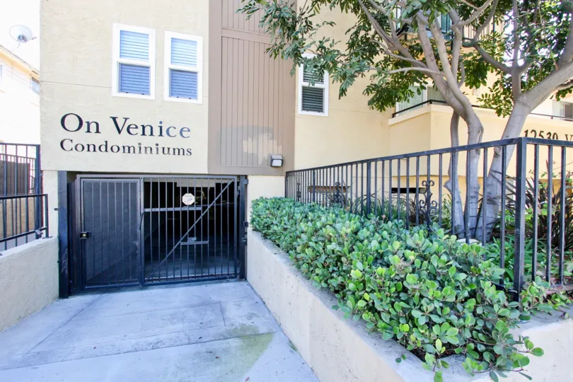 The parking garage for On Venice Condominiums