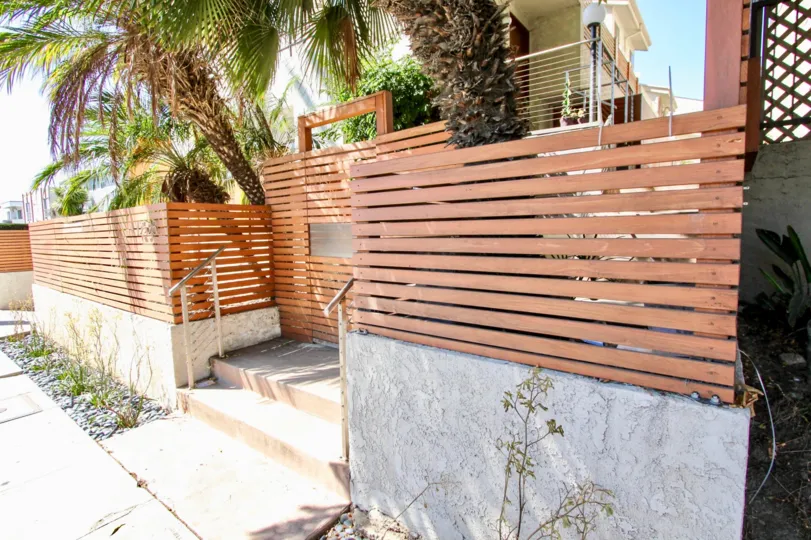 The stairs at the entryway of  Pacific Breeze in Mar Vista, California
