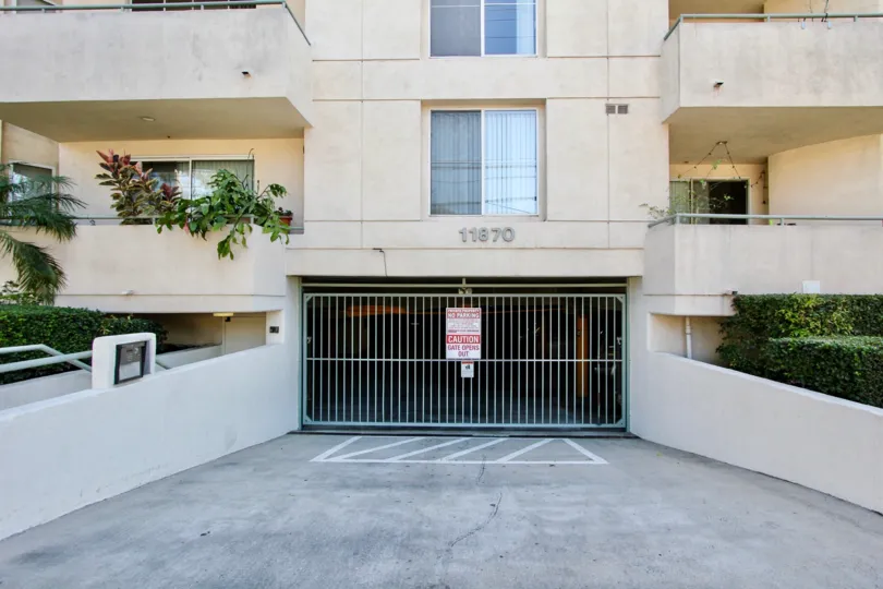 The garage at Park Place Vistas in Mar Vista, California