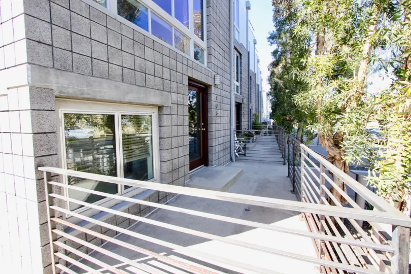 A patio off a unit at R1 Living in Mar Vista