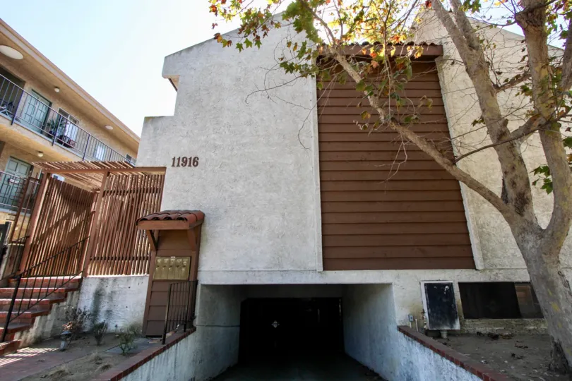 The address on the Venice Blvd Townhomes building