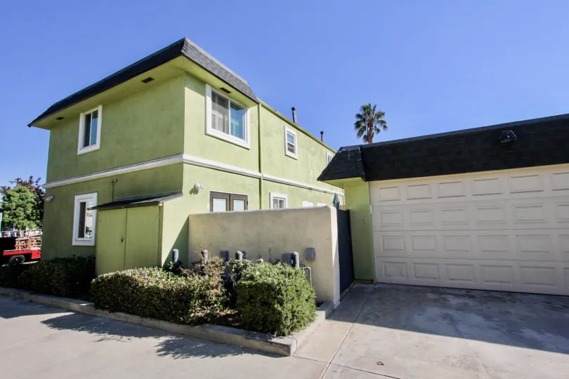 The garage for parking at Wade Townhomes