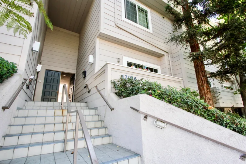 The stairs leading up to Washington Place Townhomes in Mar Vista, California