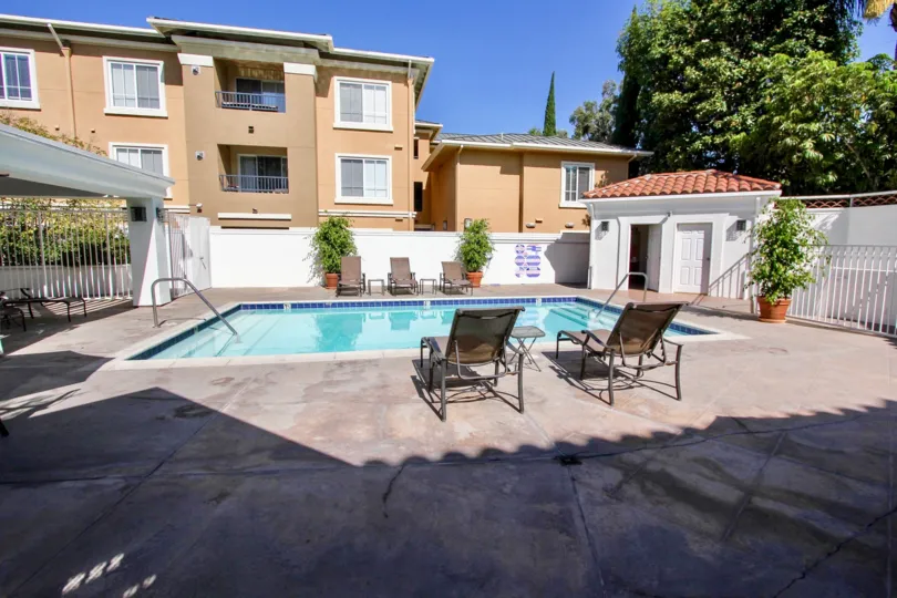 The pool area at Westdale Village