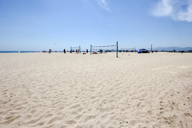 The scenic, white sand beaches of Eastwind in Marina Del Rey, California.